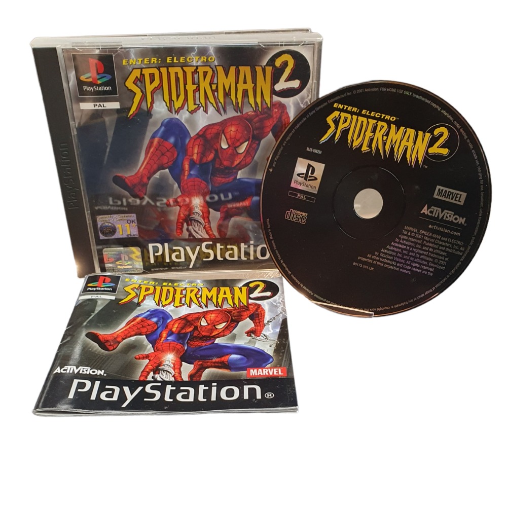 Jeu PS1 Spider-Man 2 : La Revanche D'Électro - Version PAL, Manuel Inclus - Bon état, Sortie 2001